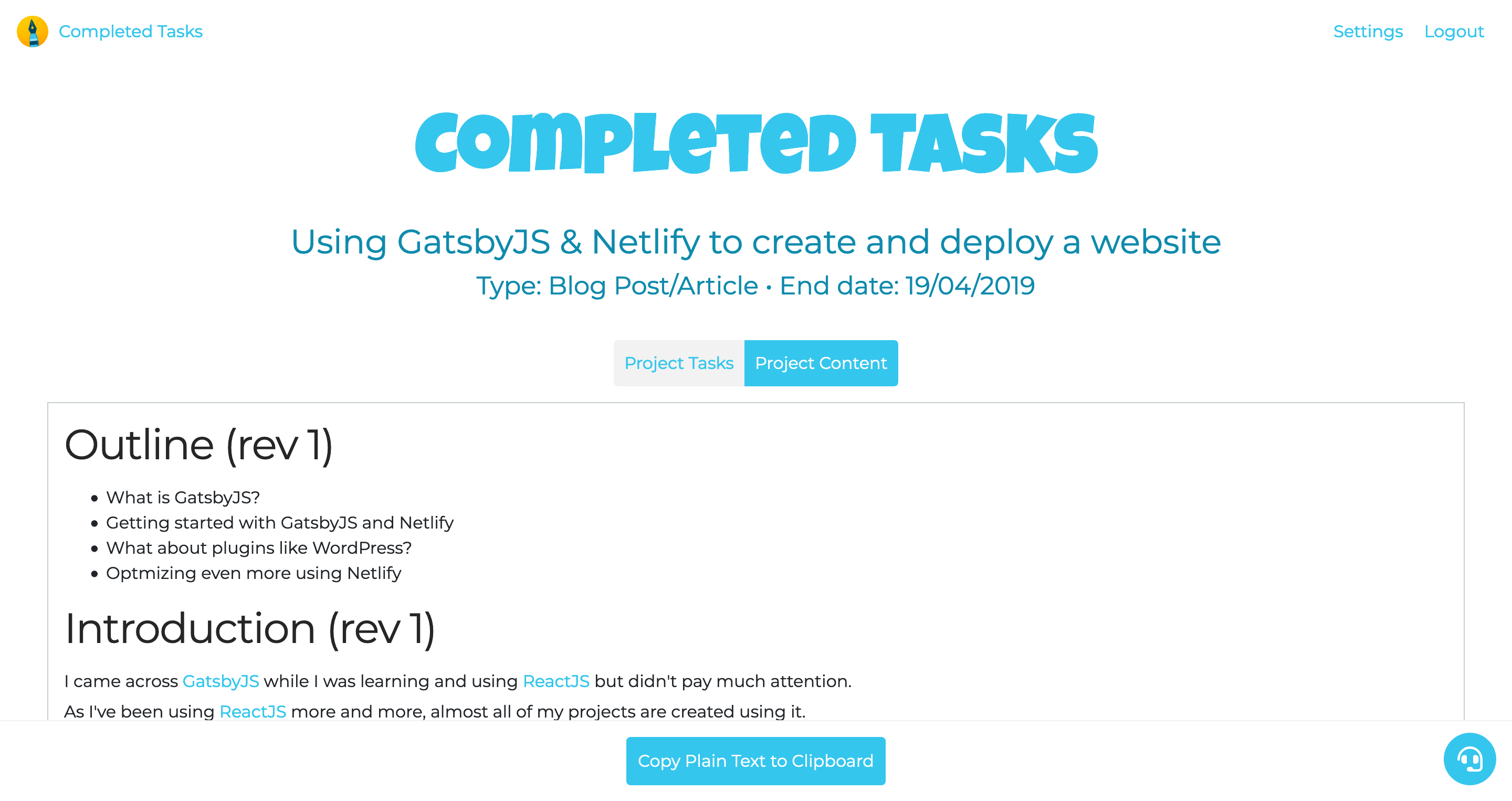 ActionBuddy Project Content