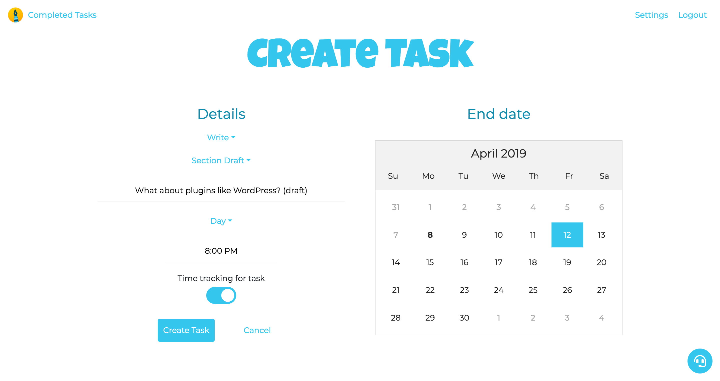 ActionBuddy Create Task