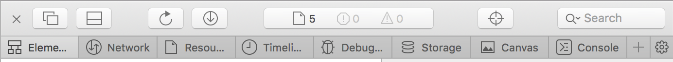 Development tools placement in Safari
