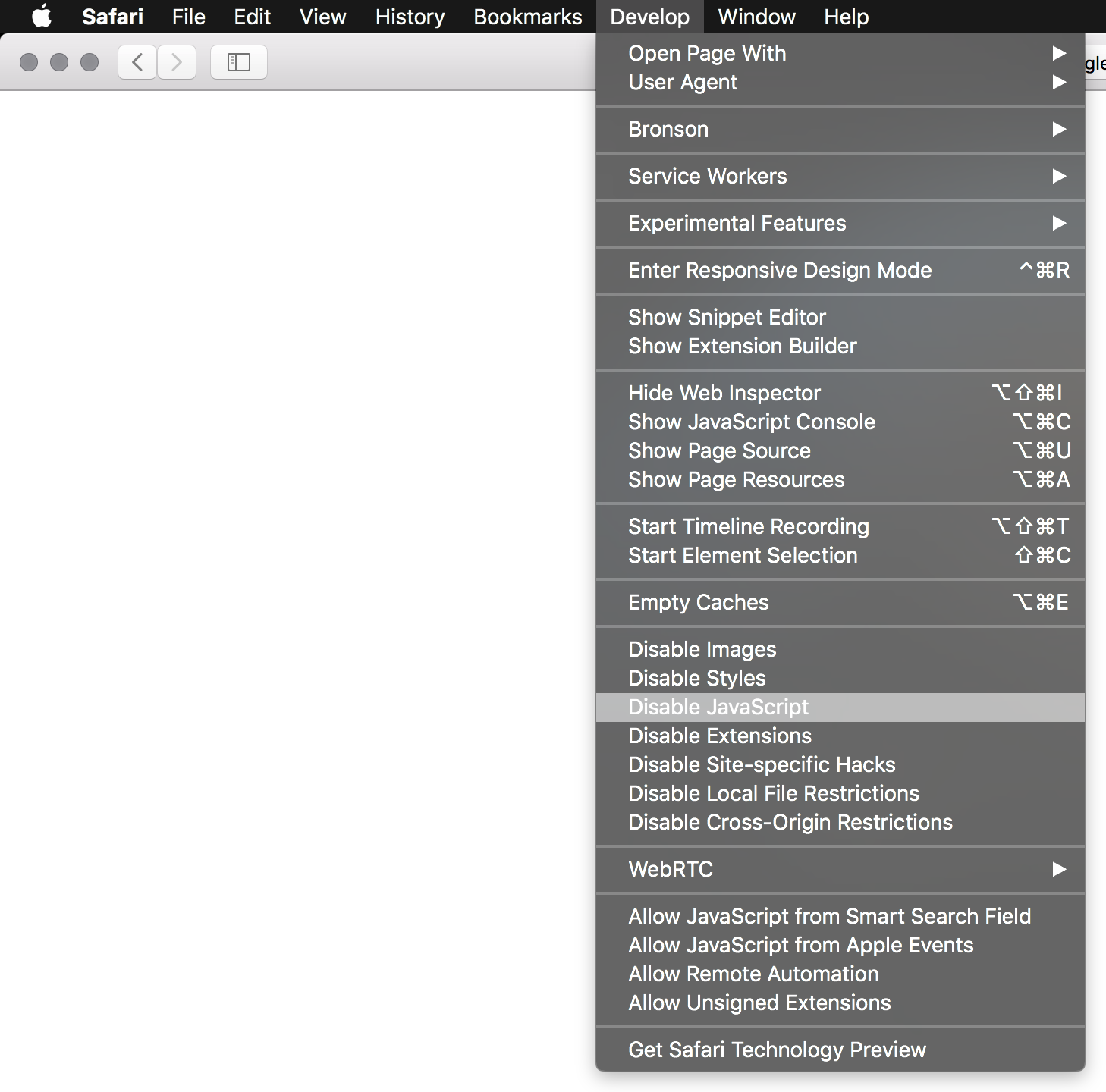 Block resources with Safari